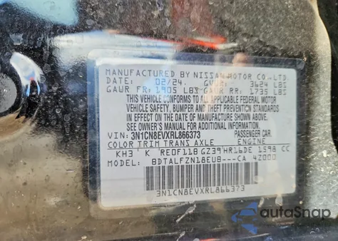 2024 Nissan Versa Sv z USA, uszkodzony, nr VIN 3N1CN8EVXRL866373